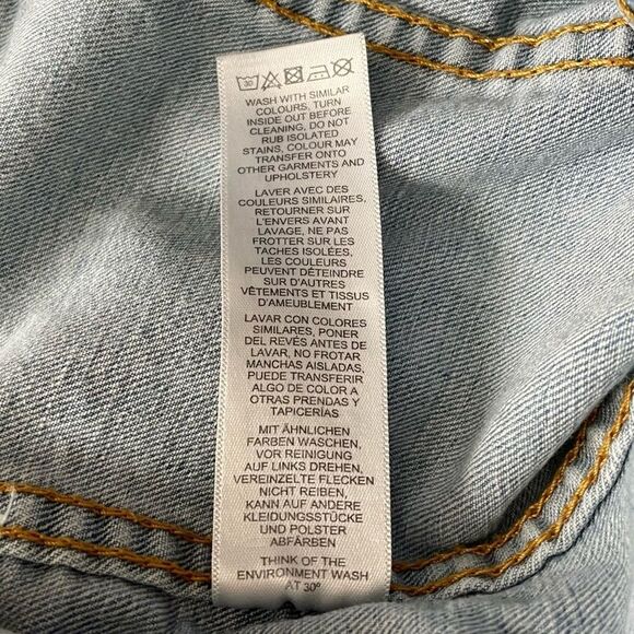 Custom Embroidered ASOS Denim Jean Jacket Light Blue Wash Bird Floral Size S - Picture 11 of 11